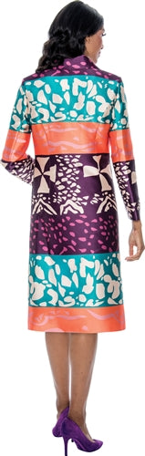 Dresses By Nubiano 100042W Plus Size 2pc Print Jacket Dress