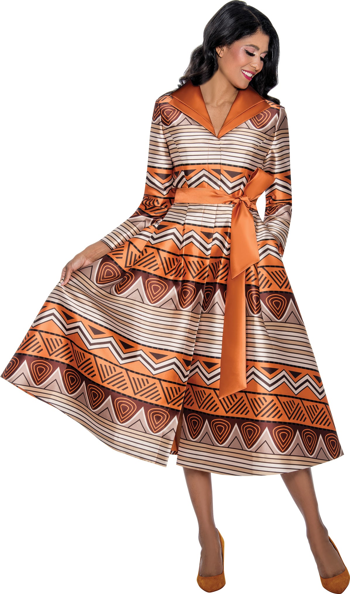 Dresses By Nubiano 100111 Twill Print Dress