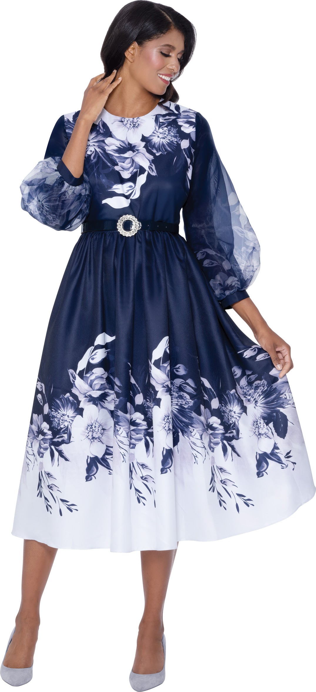 Dresses By Nubiano 100381W Gardenprint Plus Size Dress