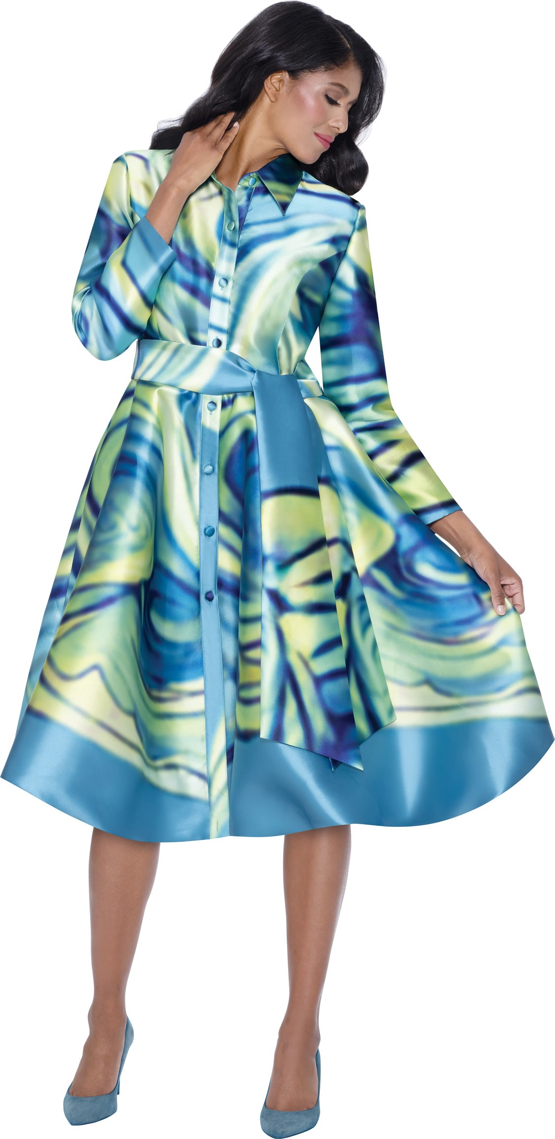 Dresses By Nubiano 100411W Print Plus Size Dress