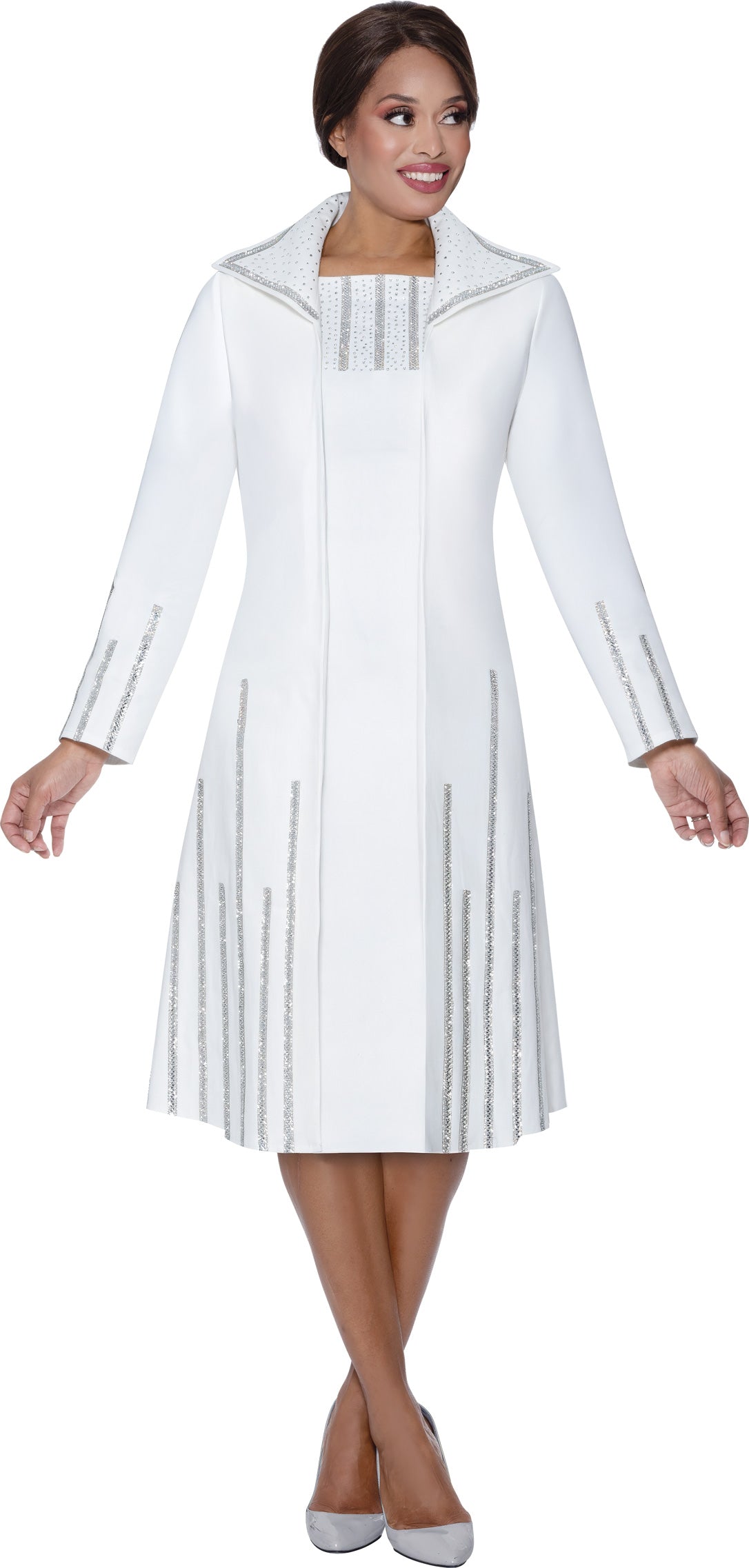 Devine Sport 800222 Long Crystal Trim Jacket Dress