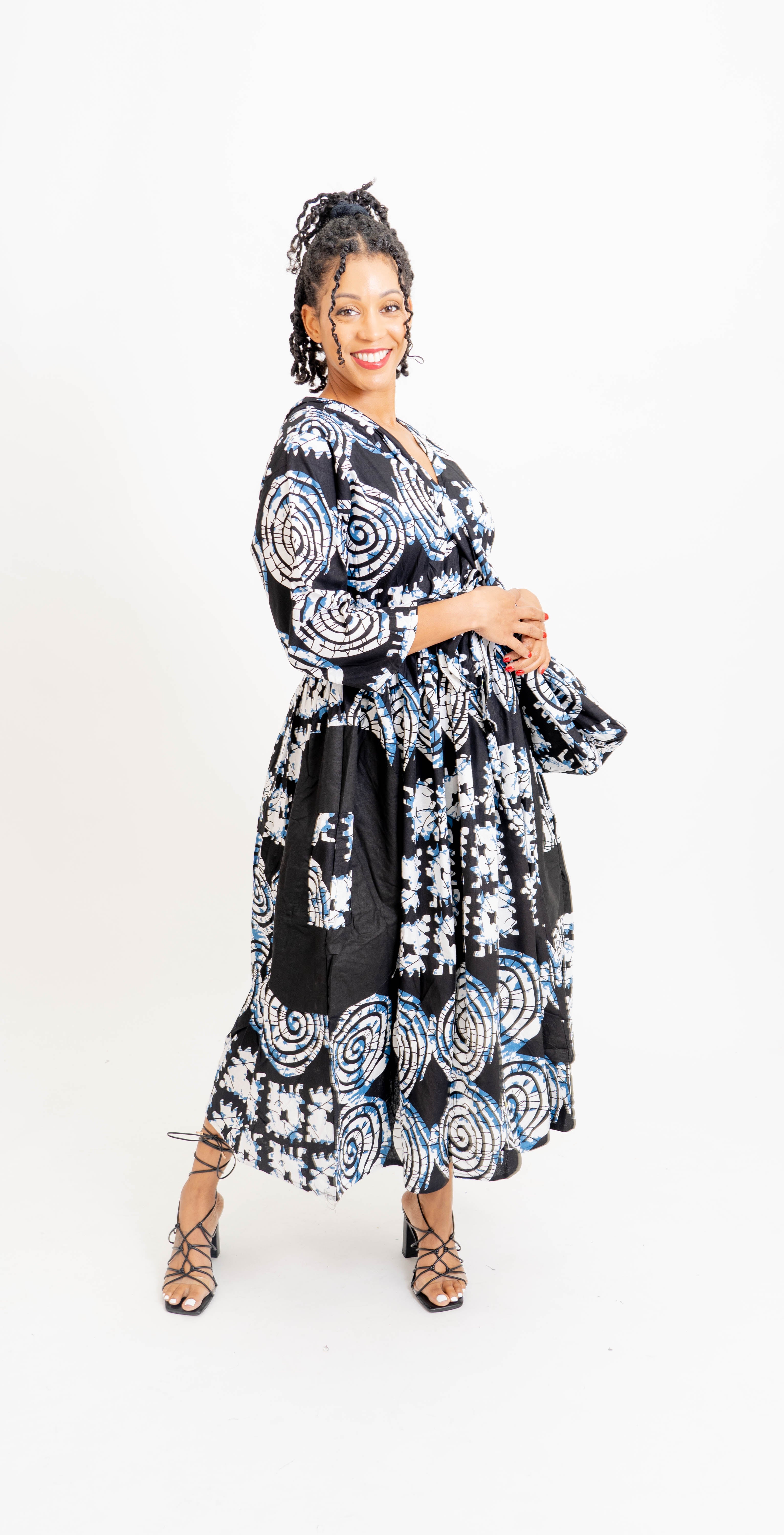 Kara Chic 7844 Authentic African Print Maxi Dress