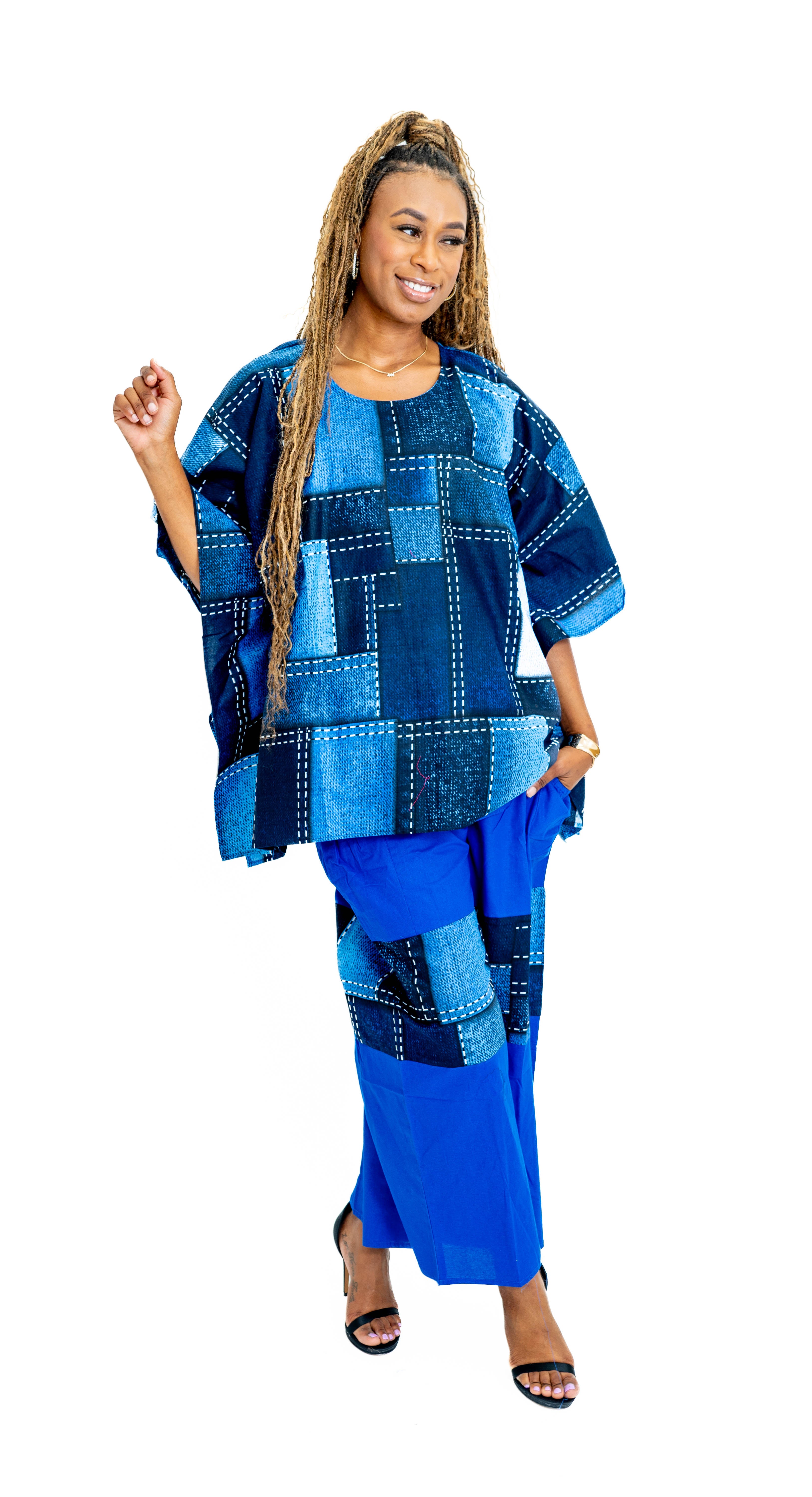 Kara Chic 7838 Authentic African Print 2pc Pant Set