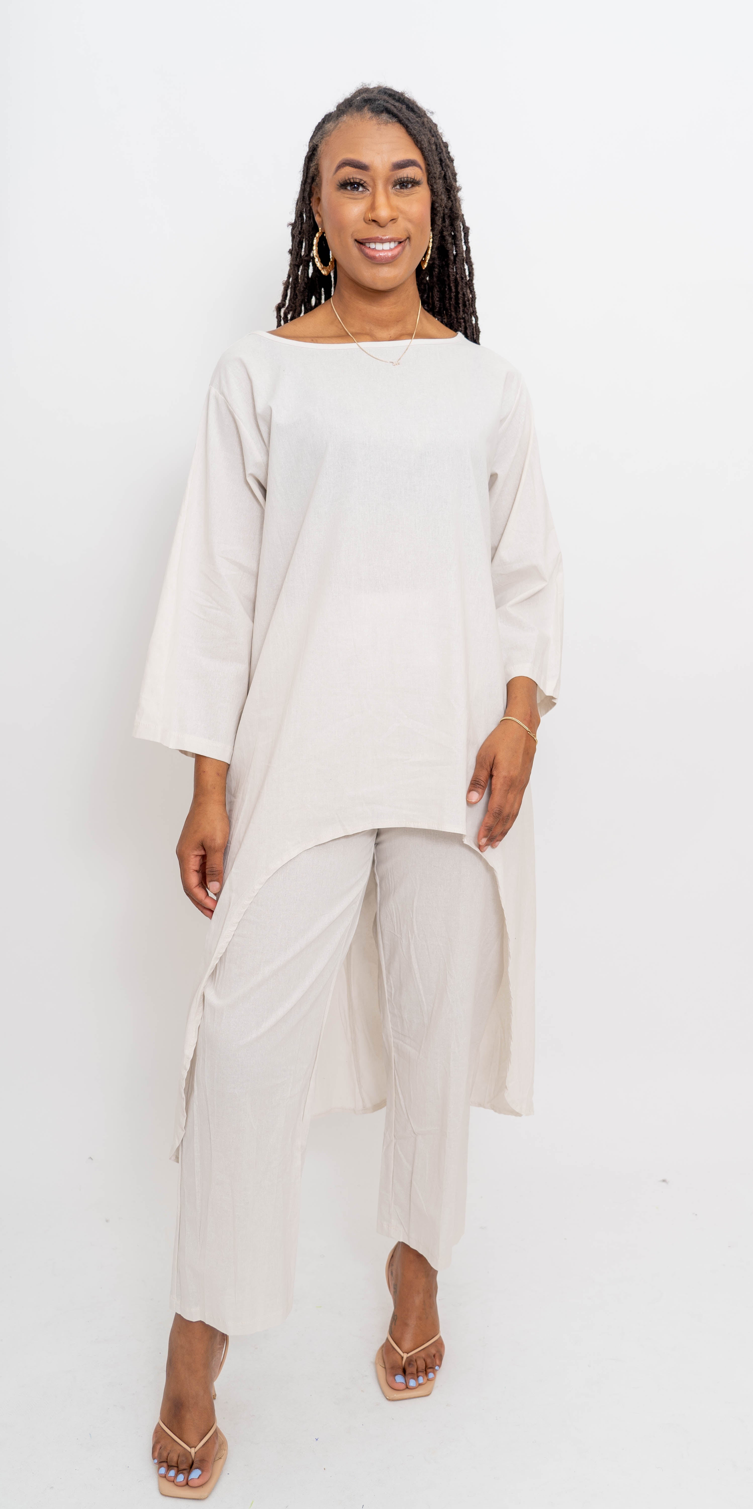 Dawl Face T10384C9194 Linen Look 2pc Pant Set