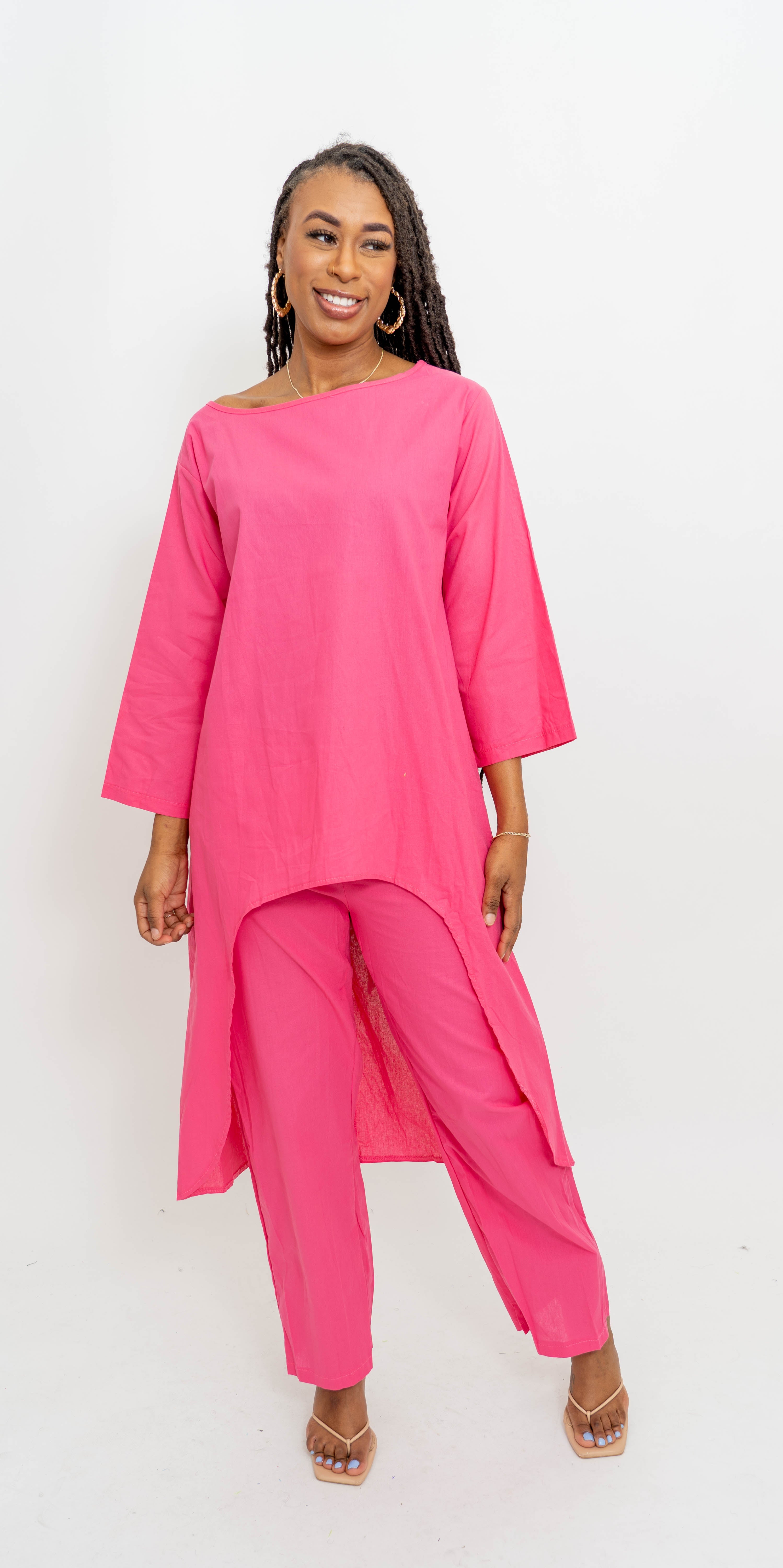 Dawl Face T10384C9194 Linen Look 2pc Pant Set