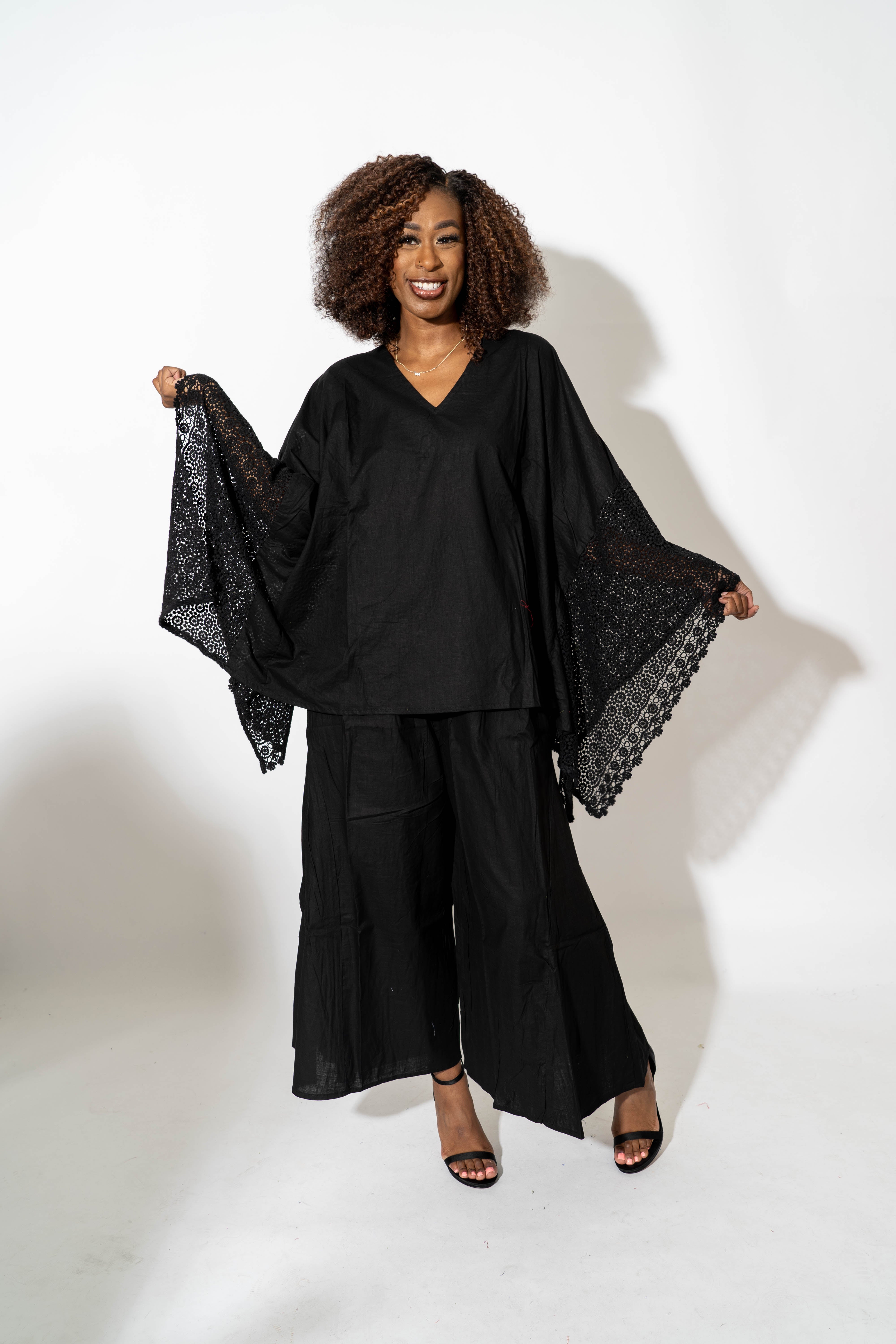 Kara Chic 7866LS Linen Pant Set