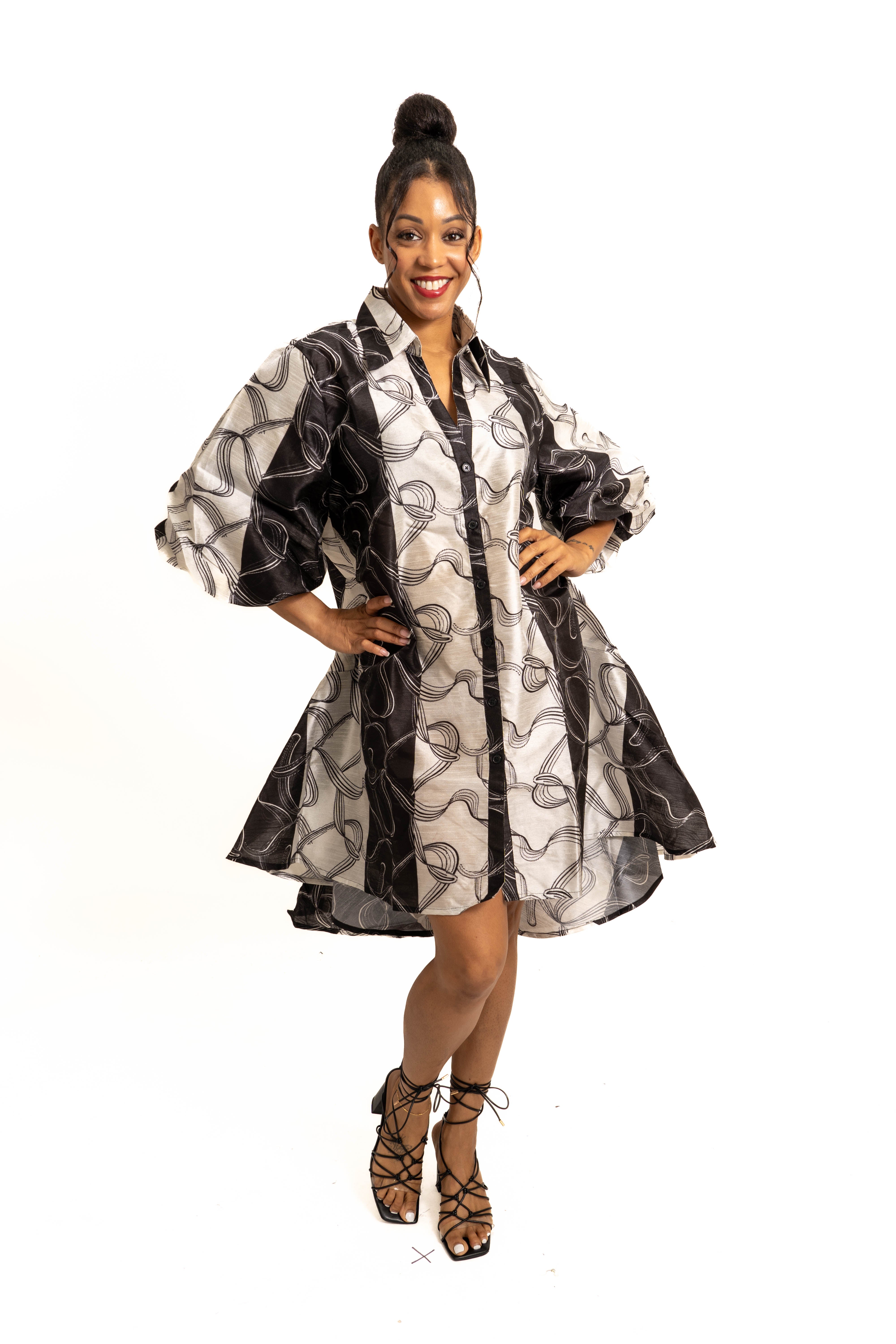 Step In Style AA23777 Faux Silk Dress