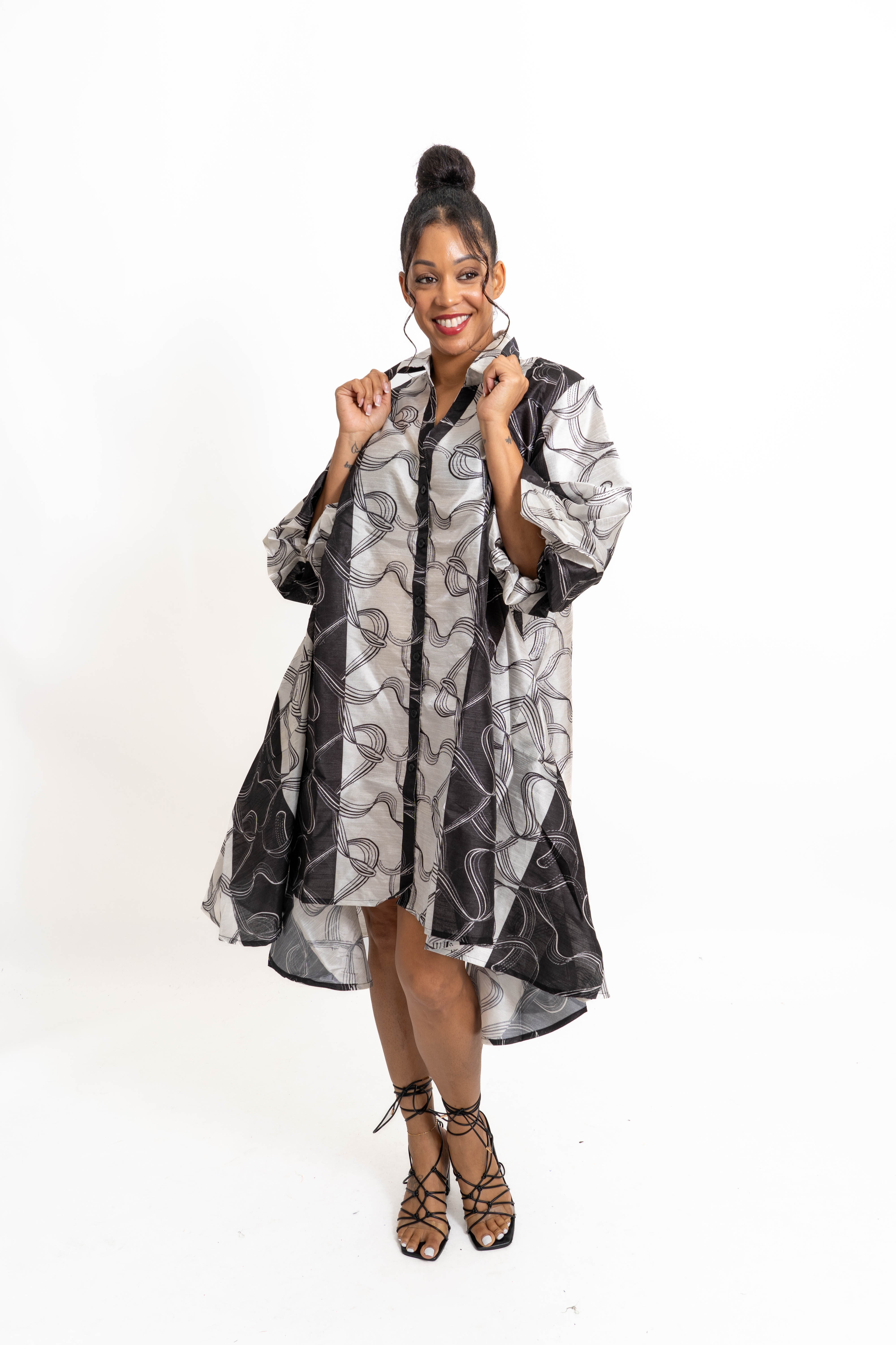Step In Style AA23777 Faux Silk Dress