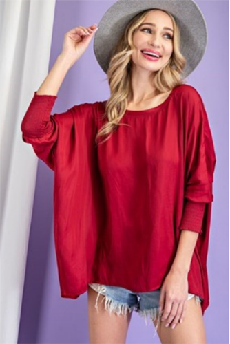 Eesome PTK7059 Smocked Dolman Sleeve Top