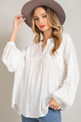 Eesome PTK7303 Pleated Plus Size Top