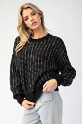 Eesome SG8690 Crochet Knit Sweater Top