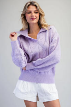 Eesome SK11334 Heart Print Sweater Top