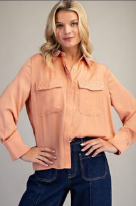 Eesome TK11079 Studded Button Down Top