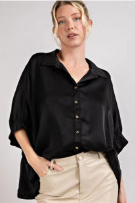 Eesome TK7736 Satin Button Down Top