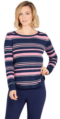 Emaline 12261 Pull On Striped Sweater