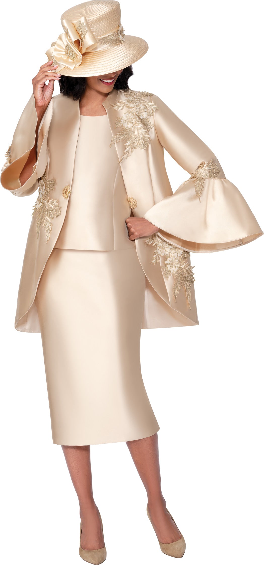 GMI 400603W 3pc Twill Plus Size Skirt Suit