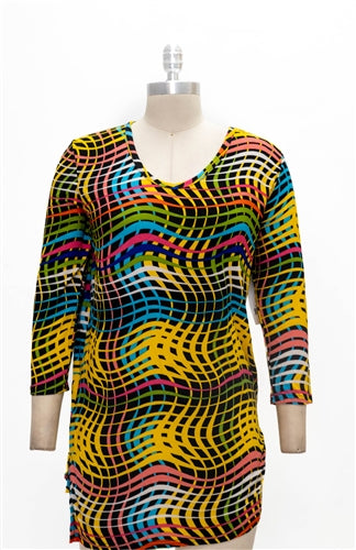 GET Lucky 6017 Vneck Print Top