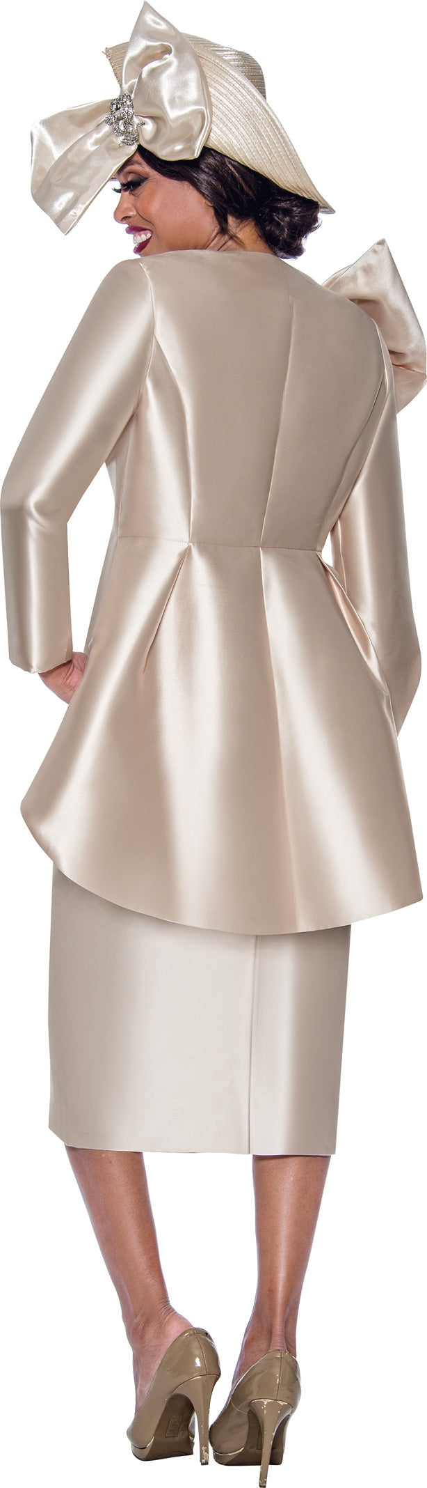 GMI 10032 Drapped Bow Skirt Suit w/ HILO Jacket