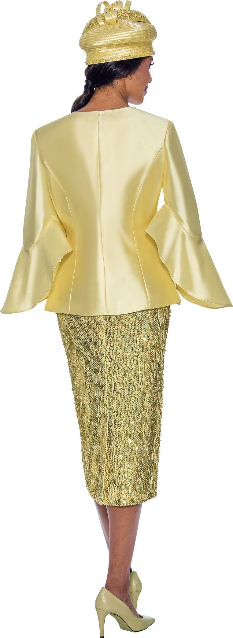 GMI 10223 3PC Twill Sequin Skirt Suit