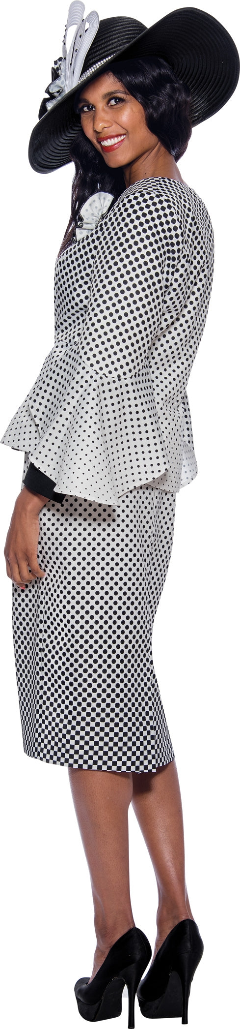 GMI 8733 Polka-dot 3pc Skirt Suit