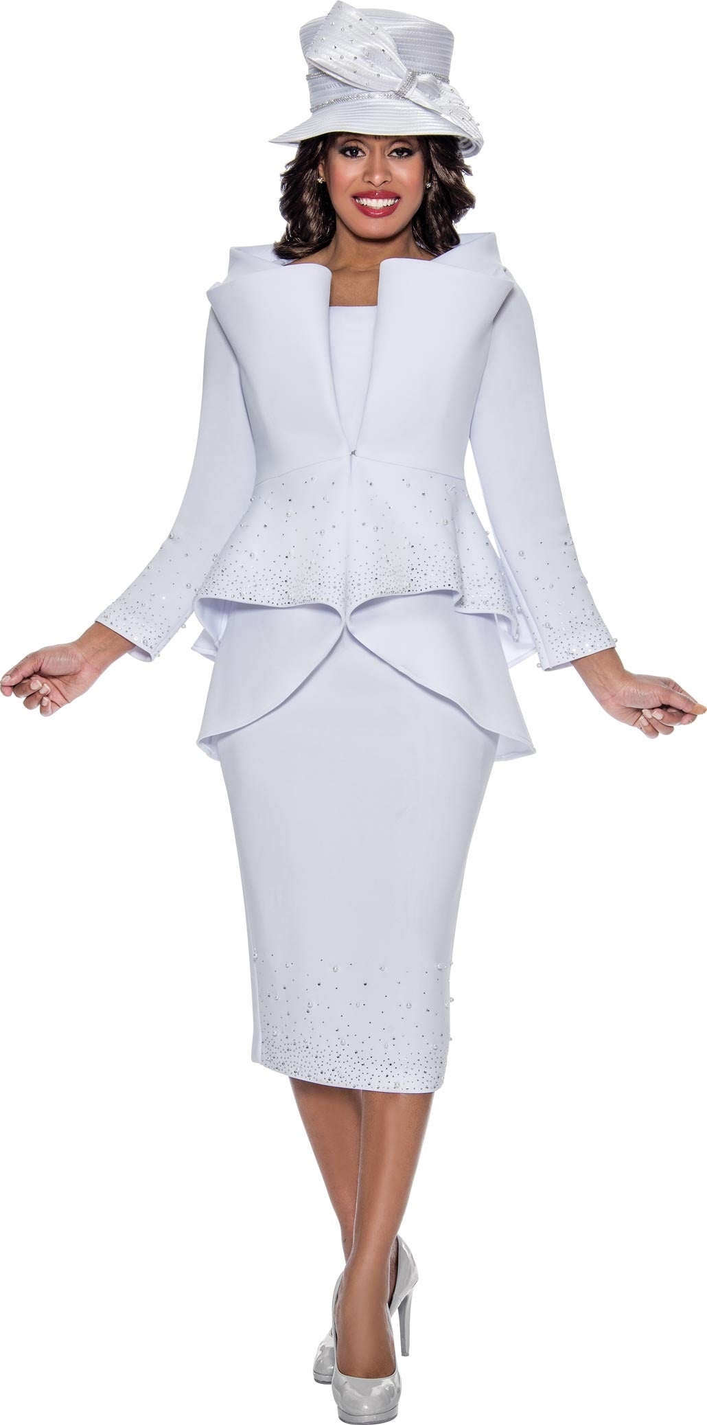 GMI 8982W Embellished PlusSize 2pc Skirt Suit