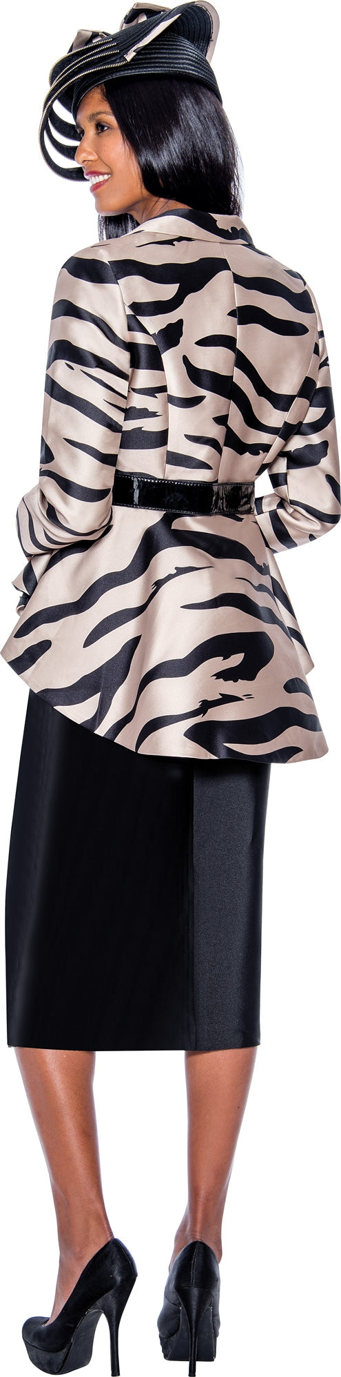 GMI 9242 Animal Print High-low 2pc Skirt Suit