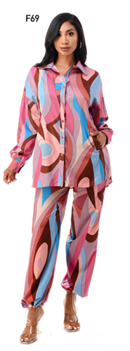 Highlight T112P113 Print 2pc Pant Set