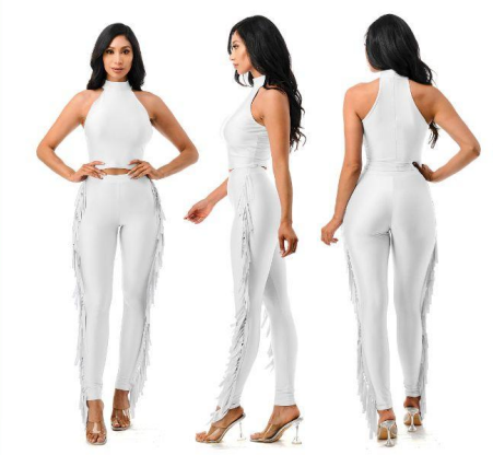 Highlight T983P983ATX Plus Size 2pc Pant Set w/ Fringe