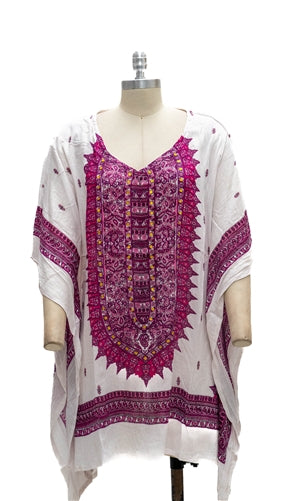 India Blue 1241 Short Print Kaftan