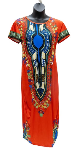 Jessica Taylor 8350 Dashiki Print Maxi Dress