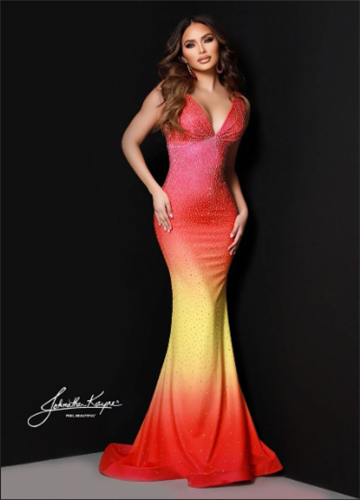 Johnathan Kayne 2501 Long Ombre 4way Prom Dress