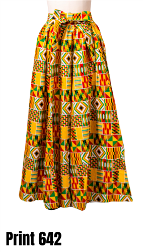 Kara Chic 7001N Long Print Skirt