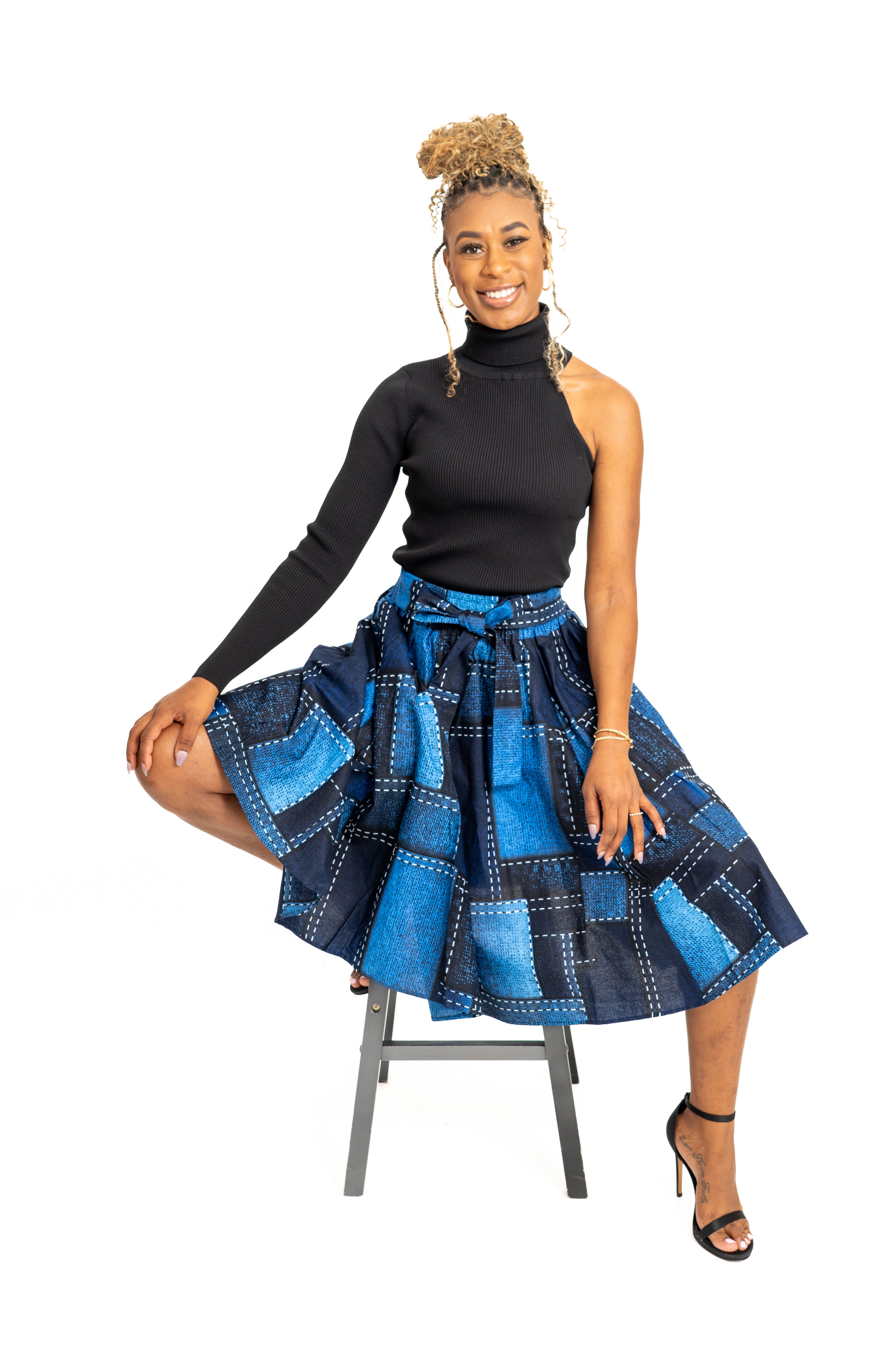 Kara Chic 7012NP 28\" Print Skirt