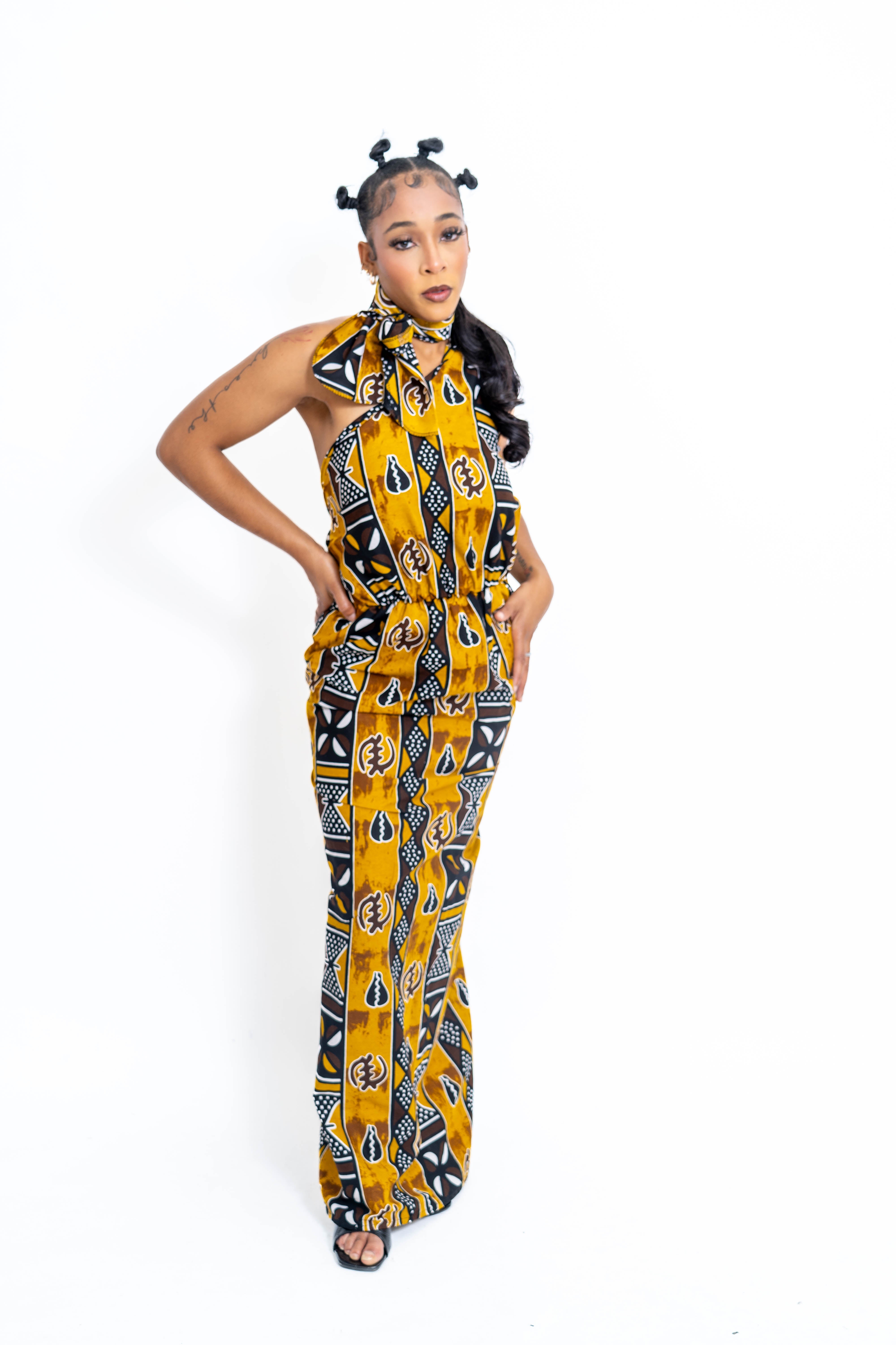 Kara Chic 7787SKT Print One Shoulder Dress