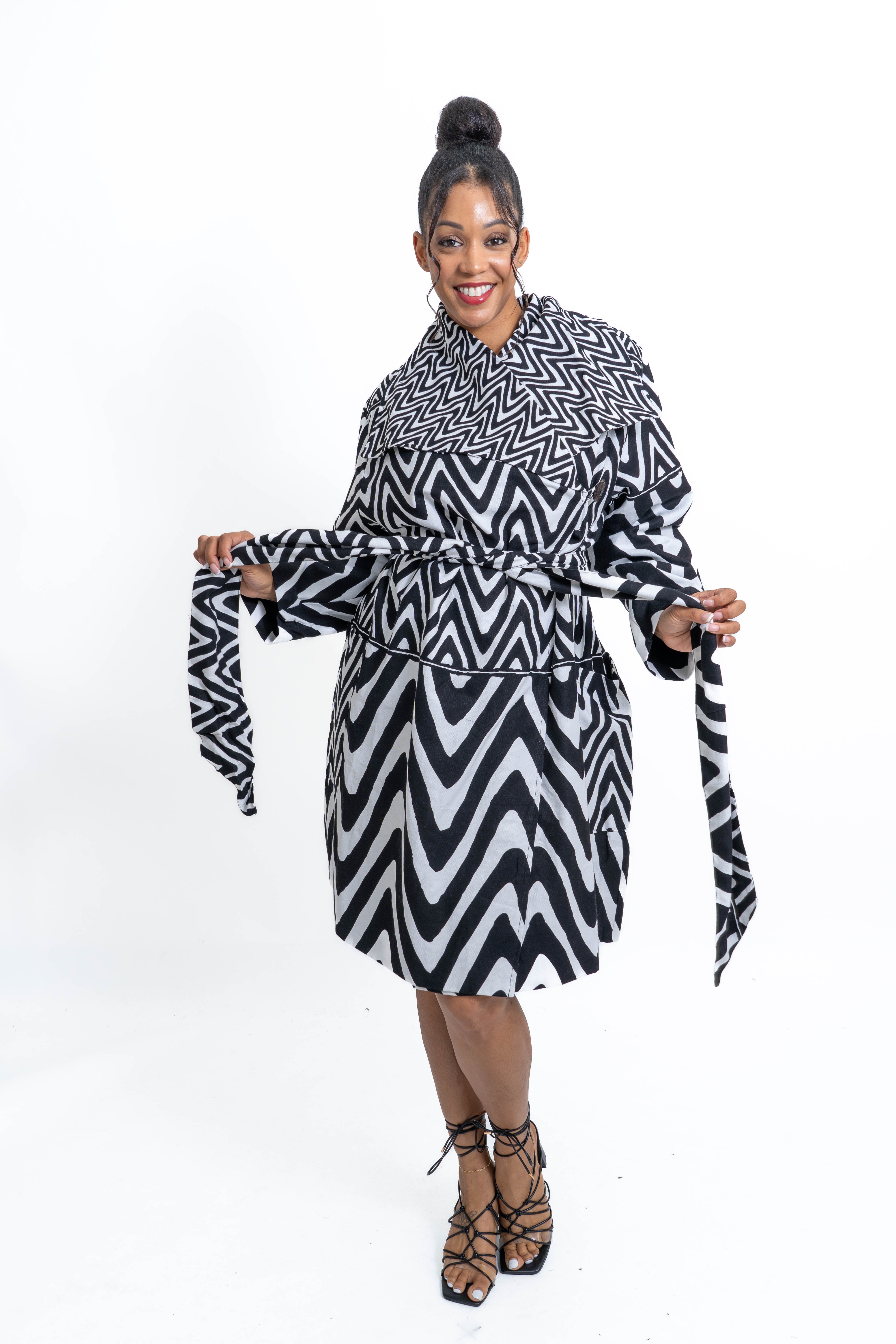 Kara Chic 7801 Print Jacket w/ Belt
