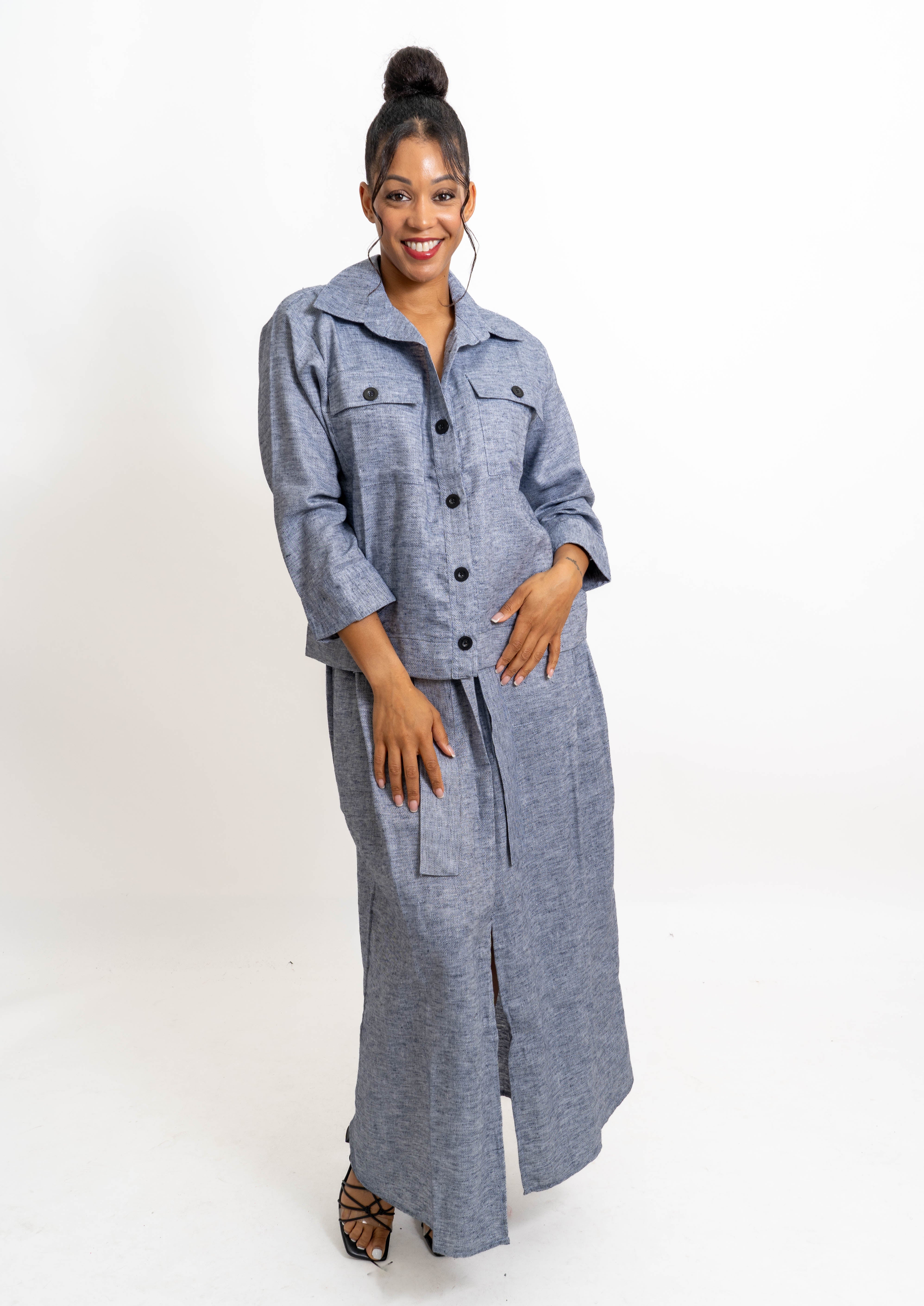 Kara Chic 7857 2pc Solid Skirt Set