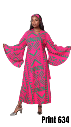 KaraChic 8001X Authentic African Print PlusSize Wrap Dress