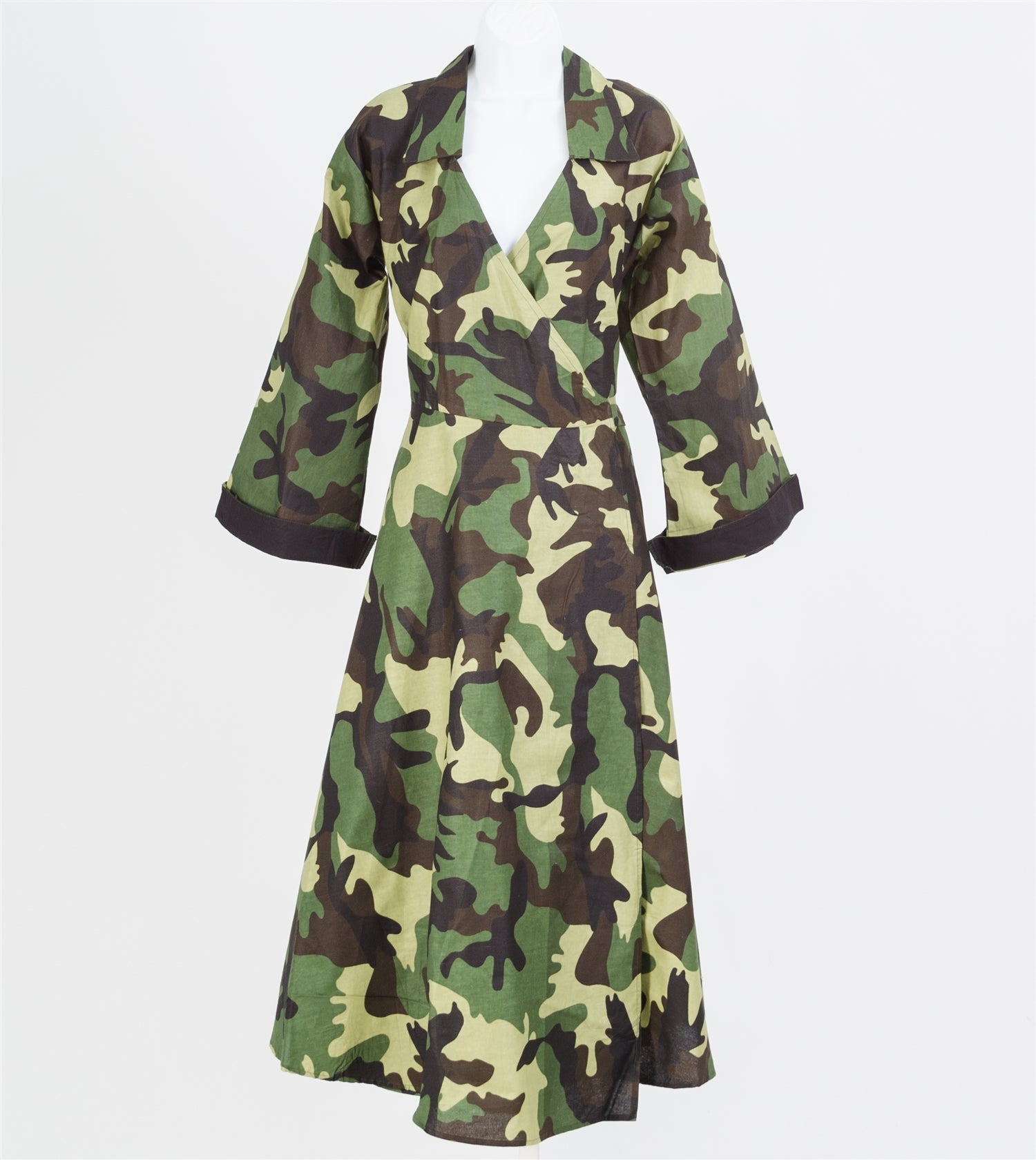 KaraChic 8007 Long Sleeve Camouflage Wrap Dress