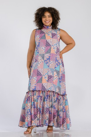 Karen T 9335 Print Maxi Dress