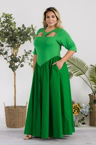 Karen T 9454 Maxi Dress w/ Cutout