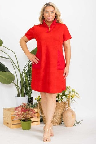 Karen T 9572 Midi Dress with Quarter Zip