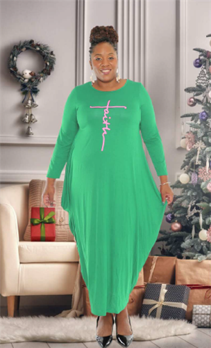 Kara Chic by Nf CHH20022LS Faith Knit Maxi Dress