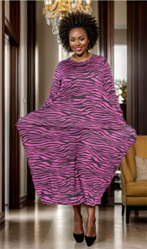 Kara Chic by NF CHH21077LS Knit Zebra Maxi Dress