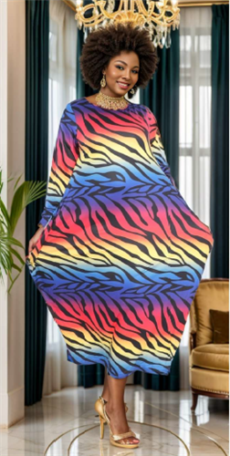 Kara Chic by NF CHH21079LS Knit Tiger Maxi Dress