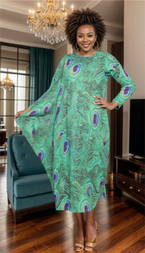 Kara Chic by NF CHH21084LS Peacock Knit Maxi Dress