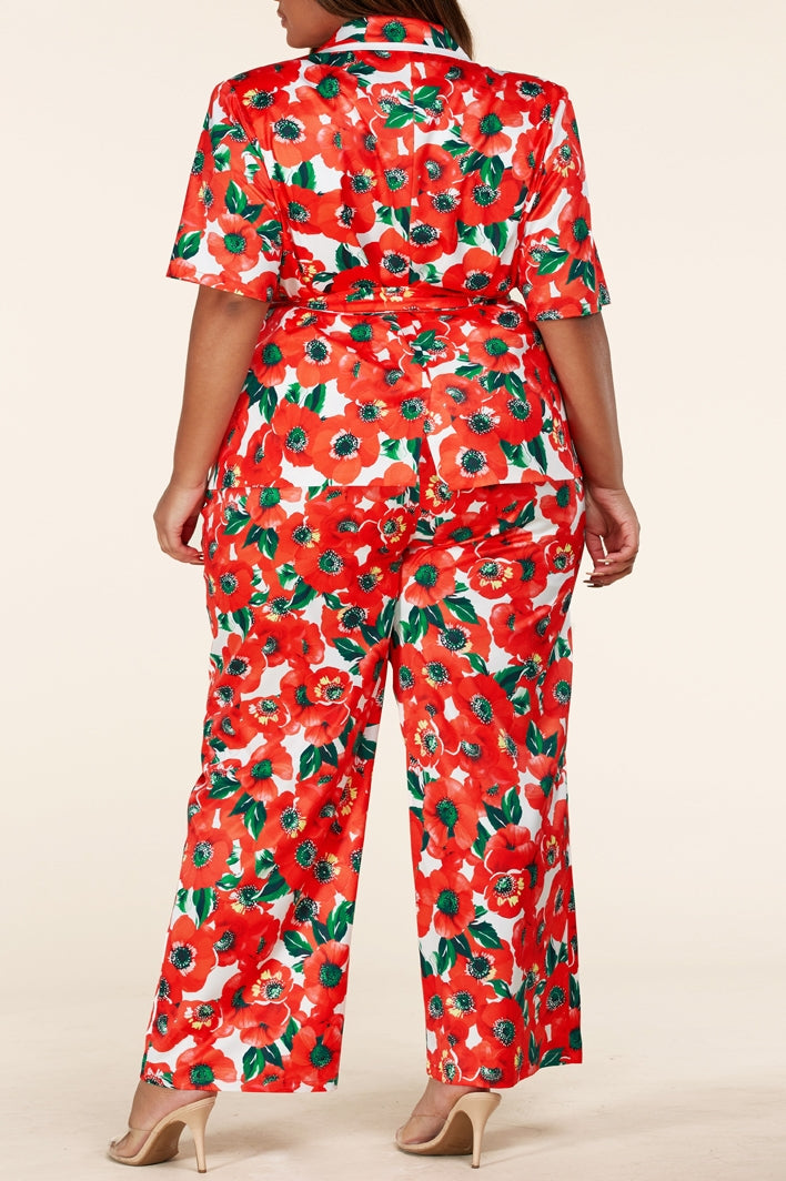 L'atiste by Amy PCTP7205B Floral Print PlusSize 2pc Pant Set