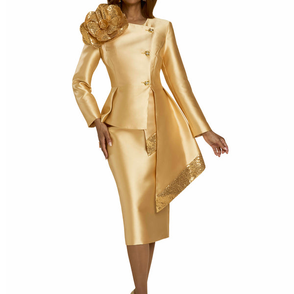 Lisa Rene 66972 2pc Side Tail Jacket and Skirt Set