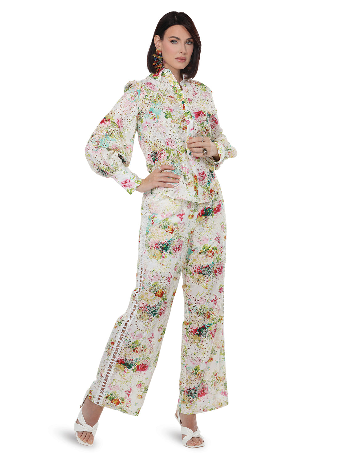 Love The Queen 17597 2pc Floral Pant Set