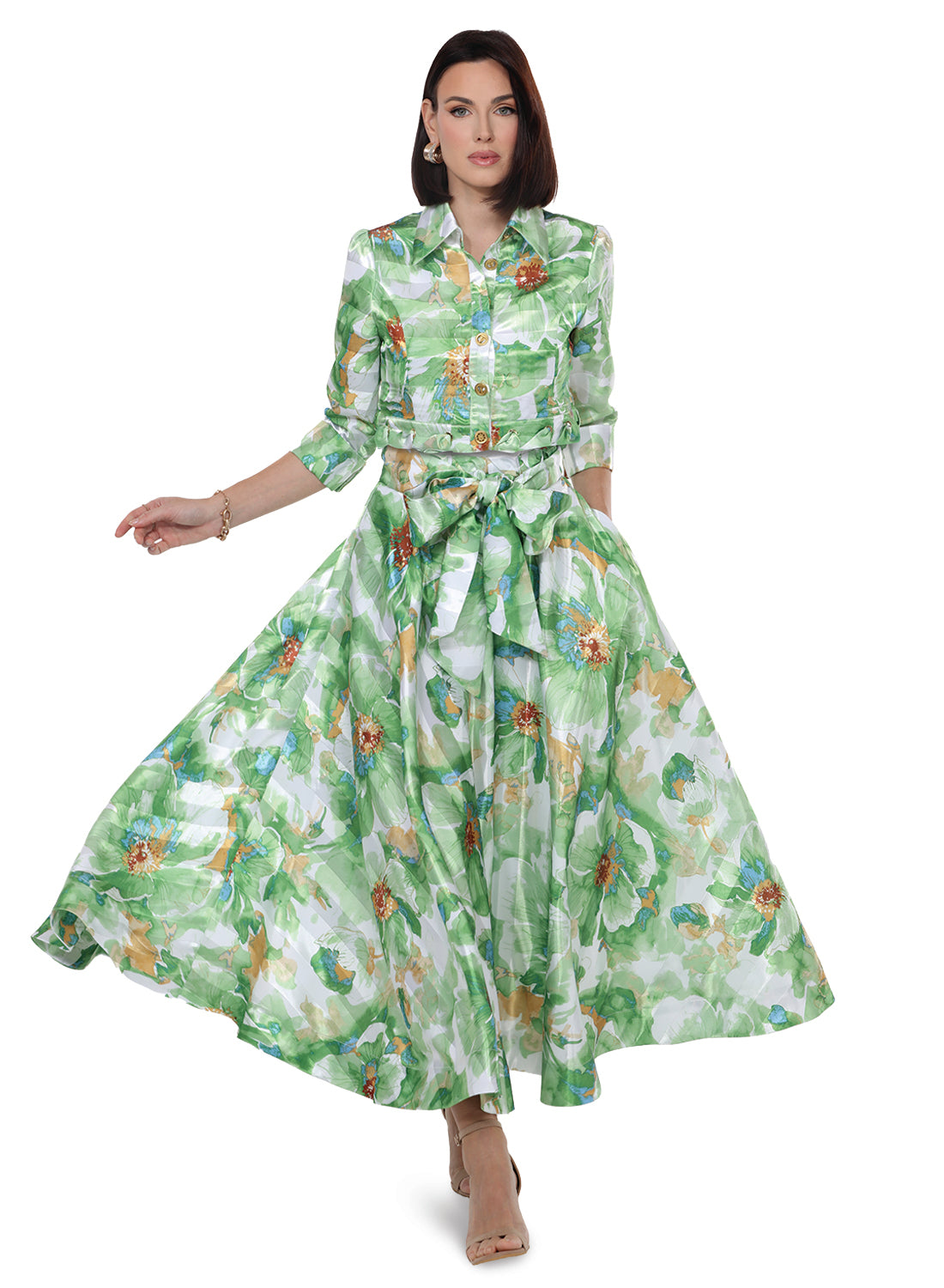 Love The Queen 17611 2pc Floral Print Skirt Set