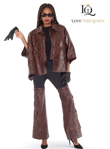 Love The Queen 17621 2pc Jacket and Pant Set